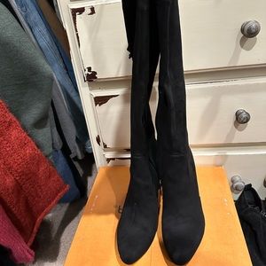 Unisa over the knee boots, black suede, size 9